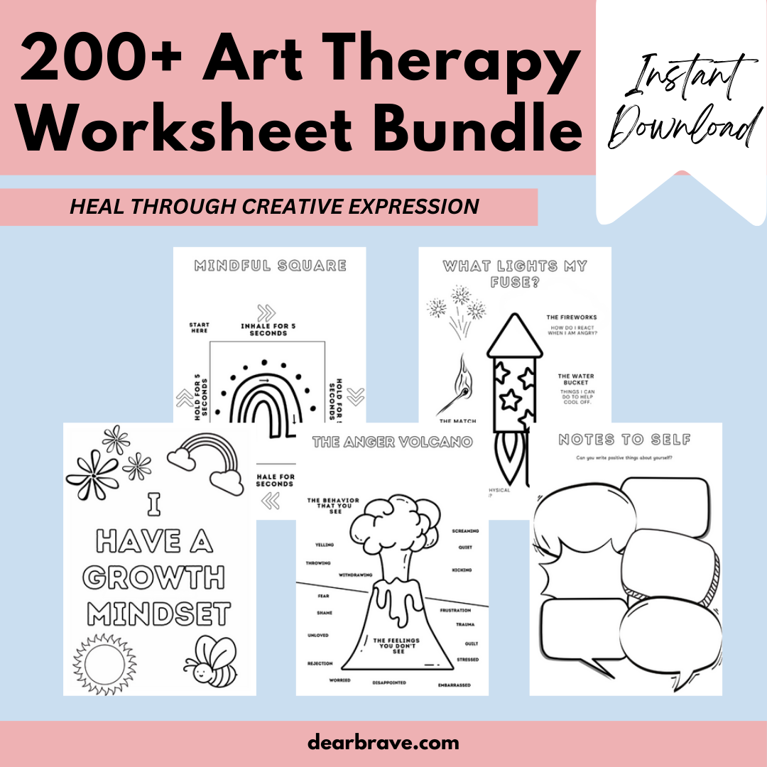 200+ Art Therapy worksheet Bundle
