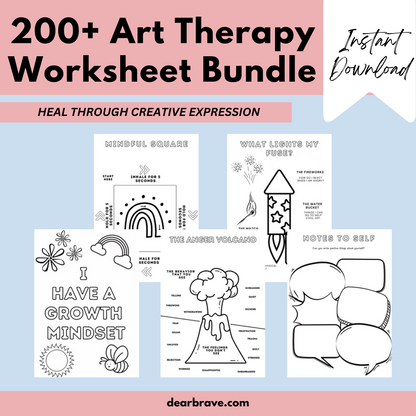 200+ Art Therapy worksheet Bundle